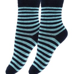 Fuzzies Strømper - 2-Pak - Sort/Turkisstribet